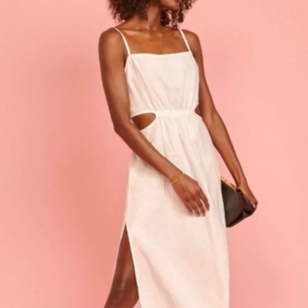 Reformation Waterlily Dress Linen in White Size 0